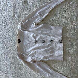 Express Cream Button-Up Women's sweater